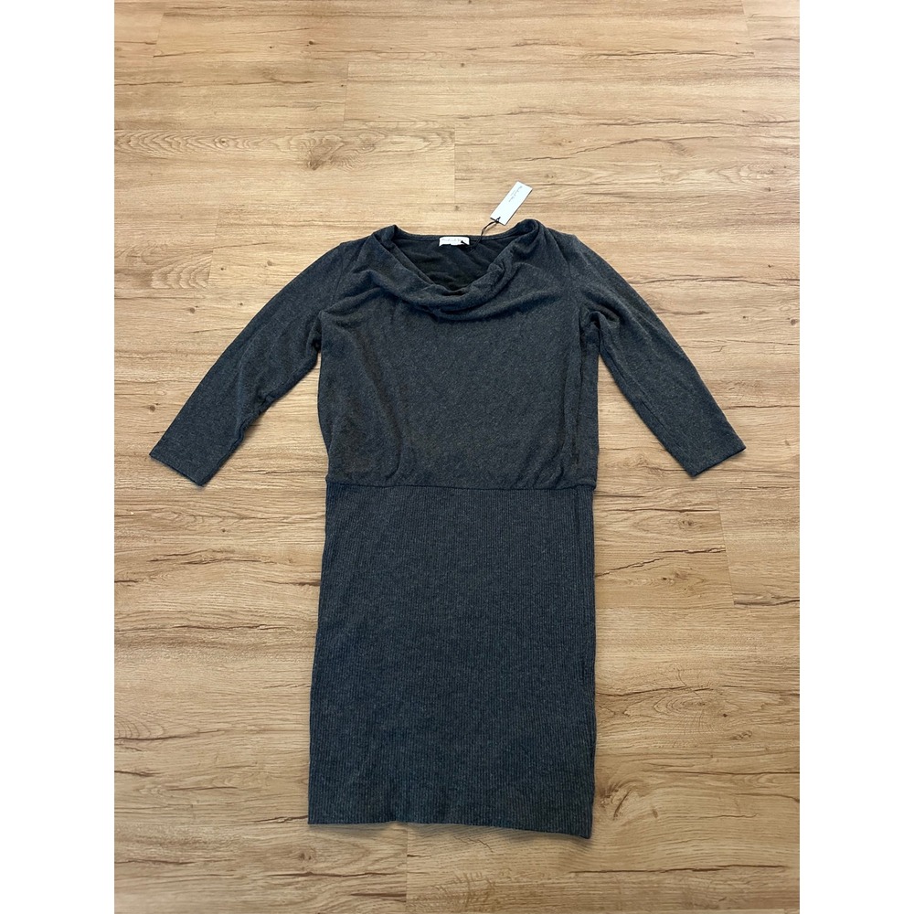 Michael Stars Cecile Madison Brushed Jersey Cowl Neck Dress Charcoal M NWT $138